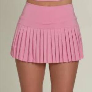 Pink Pleated Gold Hinge Women's Skirt || Size Small